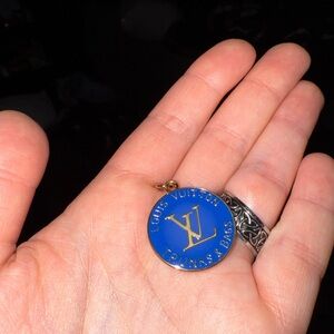 Louis Vuitton Blue and Gold Necklace Pendant